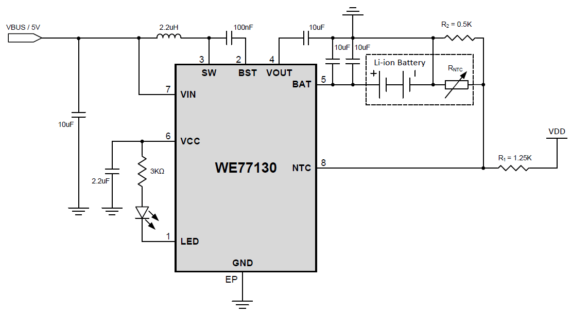 WE77130典型应用电路